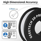 Geeetech 3D Printer Filament, PLA Filament 1.75mm Bundle 2kg for 3D Printer, Dimensional Accuracy +/- 0.02 mm (White 2-Pack)