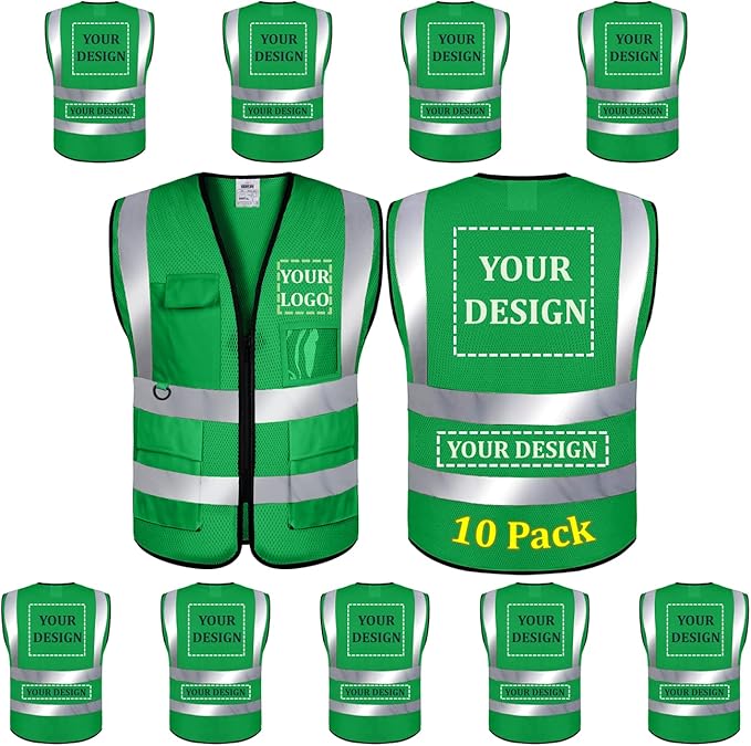 BeautyWill Custom Logo Safety Vest Class2 High Visibility Reflective Vest Breathable Construction Vest