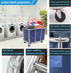 Commercial Laundry Cart with Wheels 12 Bushel (400l) Industrial Laundry Hamper Large Heavy Duty Rolling Laundry Basket Waterproof Trucks for Home Organizer Storage