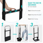 RedSwing Dolly Cart Folding Hand Truck, Portable Convertible Dolly Heavy Duty, Foldable Collapsible Cart for Moving Luggages, Warehouse, Office, Home, 180Lbs Load Capacity