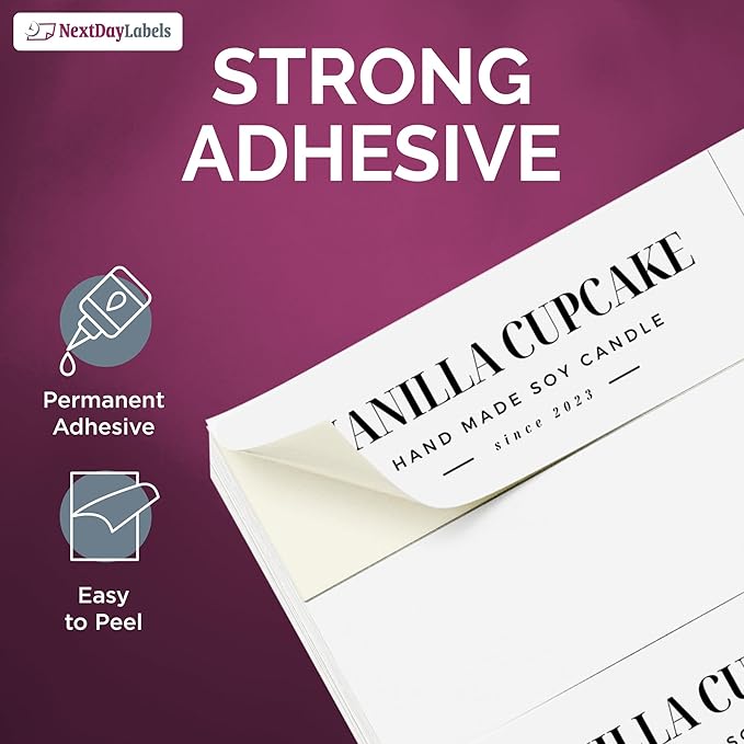 NextDayLabels - 2.83" x 1" Rectangular Sticker Labels for Printer - White Laser/Inkjet Printer Labels Return Address Labels Shipping Label Stickers (250 Sheets, 33 Per Sheet, 8250 Labels)