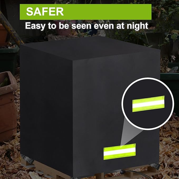 Pallet Cover Tarp Waterproof, Pallets Covers Heavy Duty Waterproof bulk Pallet Covers 48 x 42 x 48'' Outdoor Tarps Bulk Box Cover 48 x 42 x 48'' Custom Black Fits Wood Patio Furniture