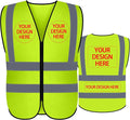 BeautyWill Custom Safety Vest Customized Logo Class 2 High Visibility Reflective Vest with Pockets Construction workwear