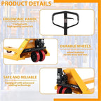 Heavy Duty Pallet Jack - 5500lbs Capacity, 3" Fork Lowered Height, Narrow Aisle Pallet Truck (71.4"), Durable Hydraulic System, 48×21" Fork