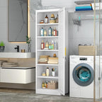 Metal Locker Cabinet, 19.7’’W Narrow Lockable Single File Storage Cabinet, Bathroom Cabinet with Lock and Adjustable Shelves for Living Room, Home Office, Dining Room, White