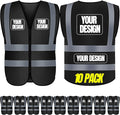 BeautyWill 10/20 Pack Custom Logo Safety Vest,Bulk High Visibility Class 2 Reflective Work Vests