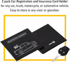 CANOPUS Auto Accessory Document Holder, 2 Pack (Black, PVC, Portable, EZ Pass Compatible)
