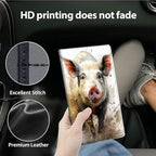 Car Registration and Insurance Holder, Leather Car Glove Box Organizer, Cool Car Accessories for ID, Driver's License Cards & Essential Document,business cards,Men&Women,Cute Pigss