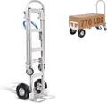 Olympia Tools 2-in-1 Aluminum Convertible Hand Truck - Industrial Heavy Duty Appliance Dolly 4-Wheel Platform Cart - Up to 770 LBS Loading Capacity Mobility Moving Dolly - 2 Positions, 62" Height