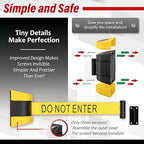 DuraSteel Wall Mount Crowd Control Retractable Belt Barrier - 9.2 Ft Yellow Do NOT Enter Retractables Barrier Belt w/Yellow ABS Casing Crowd Control Barriers Line NOT Stanchions with Retractable Belts
