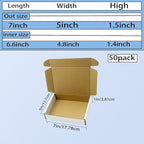 7x5x1.5 inch White Shipping Boxes 50 Pack, Small Corrugated Cardboard Mailer Boxes Bulk for Packaging Business Mailing Gift，Mini Mailer Boxes for Packaging Supplies Business Present