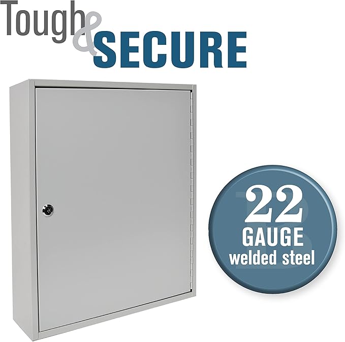 BankSupplies STEELMASTER 200-Key Cabinet | Piano Hinged Door | Steel Construction Key Lock Box