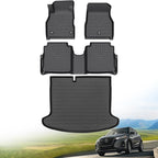 Hutisya-Floor Mats & Cargo Liner Set Fit for Nissan Kicks 2018-2024 All Weather Protection Anti-Slip & Durable TPE Full Set Liners Automotive Accessories-Black