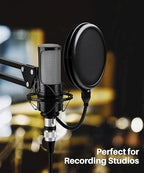 GEARit XLR Male to Female Microphone Cable (3 Feet, 10-Pack) 3-Pin Balanced Shielded Mixer, Recording Studio, Podcast - Black