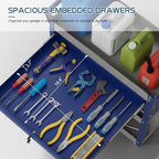 Heavy Duty 3 Tier Tool Cart, Mechanic Metal Rolling Tool Cart with Storage Drawers for Garage Workshop