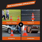 8 Pack 12" Traffic Safety Cones with Reflective Collars, Orange Construction Cone, Restorable Parking Cones, Heavy Duty Road Cones for Parking Lot, Traffic Control, Driveway Road Parking