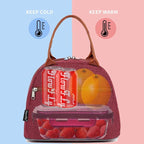 FlowFly Insulated Lunch Cooler Bag - Tote Bag Organizer for Women/Men, Red