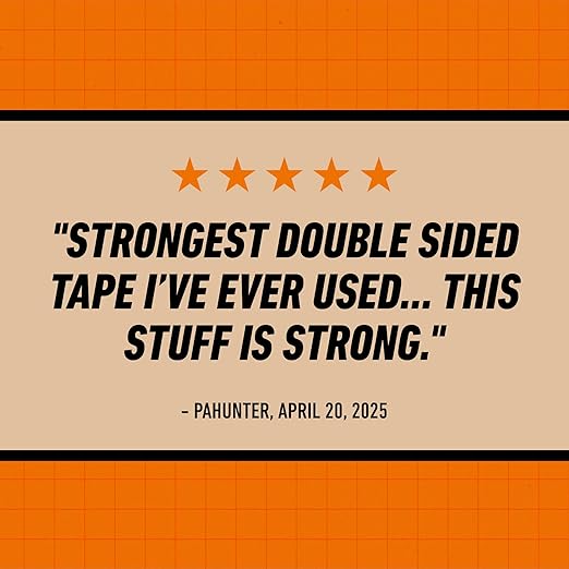 Gorilla Heavy Duty Double Sided Mounting Tape, Black Tape, 1" x 120" (Pack of 12) - Weatherproof for Indoor or Outdoor