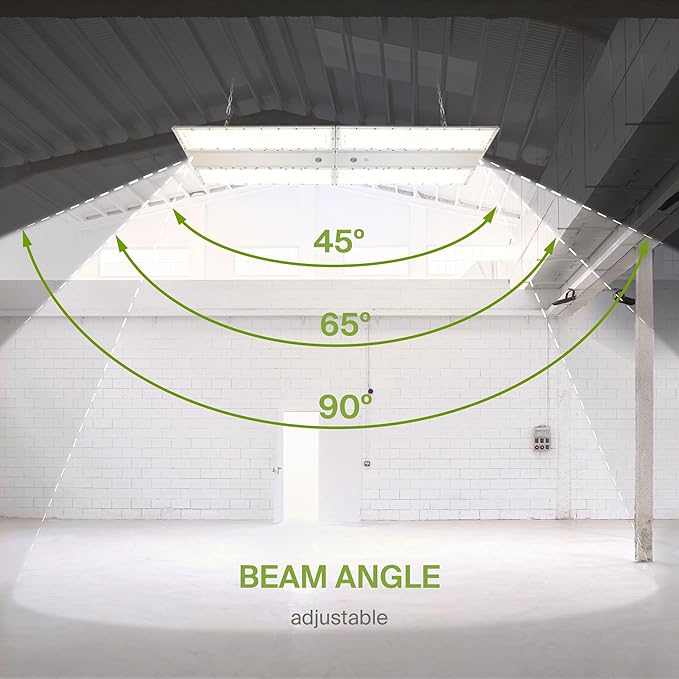 ASD LED Linear High Bay Light Fixture, Commercial Shop Lighting | 3CCT, Dimmable, Angle Adjustable, DLC Premium, UL Listed | 320W 52000LM 3500-5000K 100-277V | Warehouse, Garage, Workshop Lamp | White
