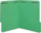 Staples Colored Reinforced Tab Fastener Folders Letter Size Green 50/Box
