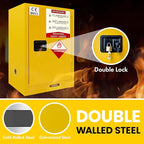 Flammable Storage Cabinet 34"x34"x65", 90 Gallon Chemical Safety Cabinet with Adjustable Shelf, Thickened Galvanized Steel Fireproof Cabinet for Flammable Liquids, Free Returns(35"x26"x21")