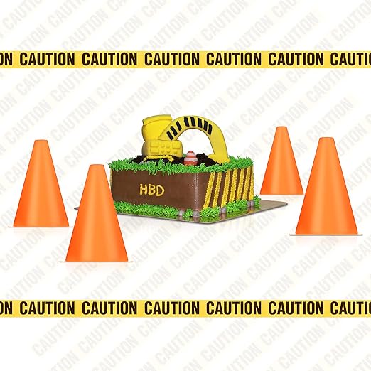 Frienda 11 Pcs Construction Birthday Party Supplies Plastic Traffic Cone Caution Tape Safety Road Parking Construction Cone Warning Tape for Halloween Party Outdoor Indoor (9 Inch Tall,Solid)