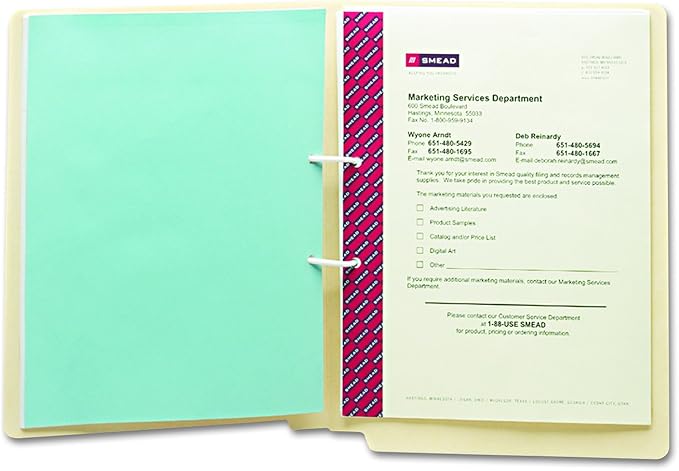Smead End Tab Fastener File Folder, Shelf-Master® Reinforced Straight-Cut Tab, 1 U-Clip Fastener, Letter Size, Manila, 50 per Box (34112) (Pack of 4)