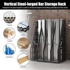 1500LBS Vertical Bar Rack Standing Storage Rack, 47" W x 24" D x 60" H Steel Vertical Long Parts Storage Rack with Galvanized Chains & 2 Side Pegboards, 4 Bays Lumber Storage for Garage Storage