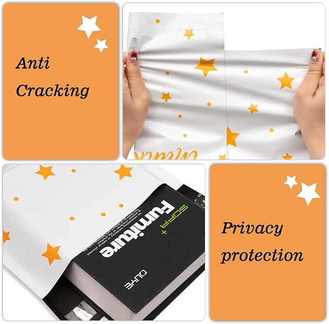 Thank You Poly Mailers 14.5x19 Inch 50 Pcs - Pentagram printed Shipping Bags, 2.4mil Thickness, Waterproof and Tear Resistant Mailing Envelopes, Self-Sealing Packaging Bags for Small Business