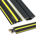 10 ft Floor Cable Cover Protector, Heavy Duty PVC Duct Easy to Unroll, Prevent Trip Hazard for Home Office or Outdoor Settings