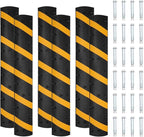 6 FT Heavy Duty Rubber Speed Bump 6-Pack, Driveway Cable Protector Ramp with Installation Bolts for Parking Lots, Garage & Gravel Roads