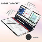 Premium Car Registration and Insurance Card Holder, Cute PU Leather Car Document Holder, Vehicle Glove Box Car Organizer with Magnetic Closure for Driver License, Cards American Flag