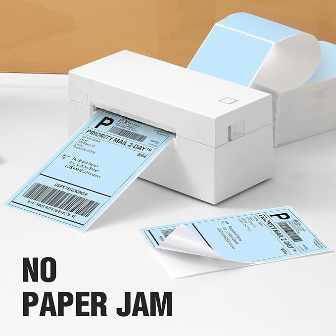 4"x6" Blue Direct Thermal Labels, 500 Fanfold Shipping & Address Label Paper, Self-Adhesive Stickers for Thermal Printer, 1 Stack