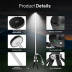 Rechargeable Camping Lantern — Adjustable Height Portable Light, Easy Setup for Camping, Backyard, Home & Emergency Use