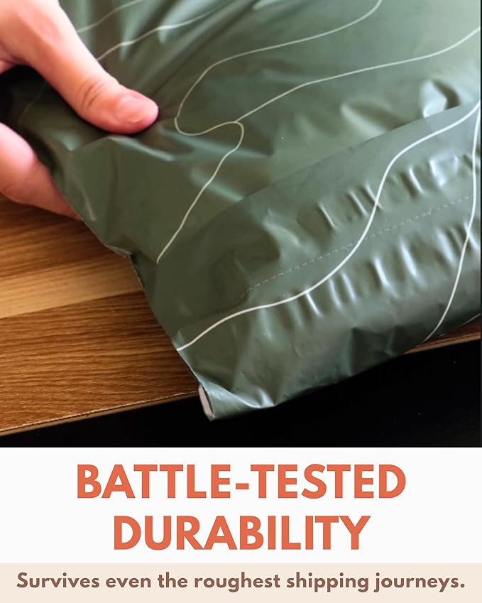 Poly Mailers 10x13-25 Pack Biodegradable Shipping Bags for Clothes - Impack Self-Seal Waterproof Thick Mailing Envelope for Accessories & Clothing - Tidal Moss