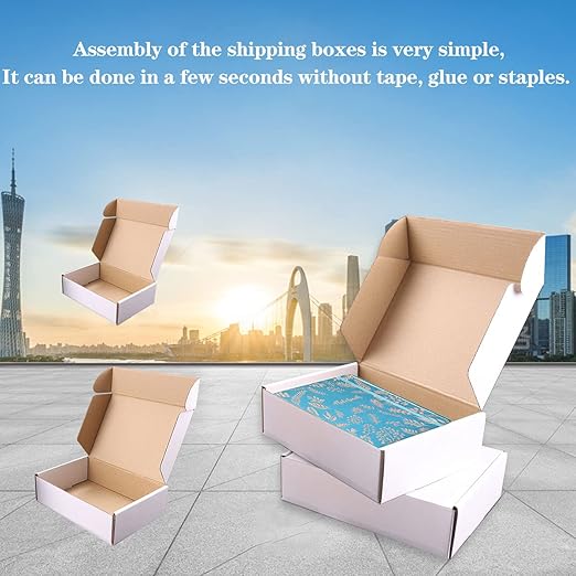 Shipping Boxes, 12"x9"x4" Which is Anti-Impact Come with Exquisite Sealing Label.Suitable E-Commerce Packaging, Shipping Packaging.