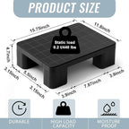 2 Pcs Plastic Pallet for Basement Storage Easy Stack Lightweight Floor Pallet Display Flooring Room Supermarket Christmas, Support up to 2000 Lbs (15.7'' L X 12'' W X 4.7'' H,Black)