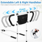 Klvied Bed Rails for Elderly Adults Safety, Bed Side Rails with Non-Slip Handles, Adjustable Bed Cane with Motion Light and Storage Bag, Fit King, Queen, Full, Twin