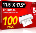 CAREGY 100 Pack Laminating Sheets, Hold 11 x 17 Inch Sheet, 5 Mil Clear Thermal Laminating Pouches 11.5 x 17.5 Inch Lamination Sheet Paper for Laminator, Round Corner
