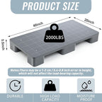 1 Pcs Plastic Pallet for Basement Storage Easy Stack Lightweight Floor Pallet Display Flooring Room Supermarket Christmas, Support up to 2000 Lbs (40'' L X 20'' W X 5.5'' H,Grey)