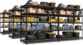 PrimeZone 6 Pack Heavy Duty Storage Shelves - 47" W x 18" D x 71" H 5 Tier Adjustable Garage Storage Shelving, Metal Storage Utility Rack Shelf Unit for Warehouse Pantry Closet Kitchen, Black