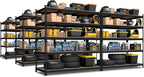PrimeZone 6 Pack Heavy Duty Storage Shelves - 47" W x 18" D x 71" H 5 Tier Adjustable Garage Storage Shelving, Metal Storage Utility Rack Shelf Unit for Warehouse Pantry Closet Kitchen, Black