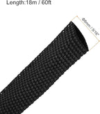 MECCANIXITY Braided Cable Sleeves Heat Shrinkable Fabric Sleeving, 5/16" 60ft Black 2:1 Ratio Heat Shrinkable Cord Protector for Harness Cable, Network Cable Protection, Cable Management