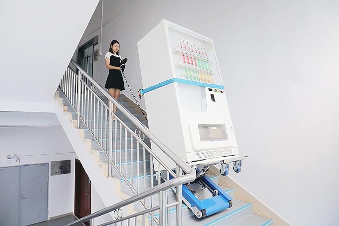 CT420SC Electric Heavy Duty Stair Climbing Hand Truck Dolly, 925 lbs Capacity with Support Wheels and 2 Motors, AutomaticTrack Stair Climbing Dolly for Heavy Duty Material Handling