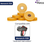 Perco Florescent Orange Pricing Labels for Monarch 1136 Price Gun - 8 Rolls, 14,000 Pricemarking Labels - with Bonus Ink Roll