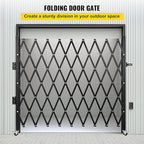 VEVOR Folding Security Door, 87" H x 85" W Accordion Gate, Steel Scissor Gate with Padlock