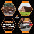 Super Heavy Duty Brown Poly Tarp 12' x 20' - Bulk Half Pallet (40 Pack) Thick Waterproof, UV Blocking Protective Cover - 16 Mil Thick Polyethylene - by Xpose Safety