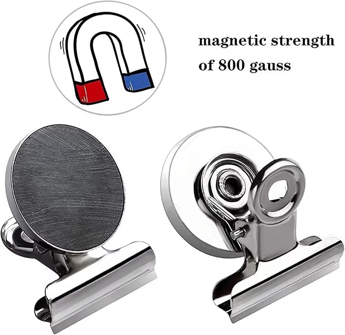 Strong Magnetic Clips, 20 Pack, 1.2 Inch, 30 mm, Rose Gold, Refrigerator Magnet Clips, Medium Clip Magnets, Office Supplies, Photo Displays