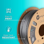 Polymaker PolyLite Silver 3D Printer PETG Filament 1.75mm 1kg, Legacy PETG Formula, +- 0.03mm Dimensional Accuracy, Reliable Everyday Filament, Strong Layer Bonding, Compatible with Most 3D Printers