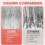 3 Pack 3.3x8.2 Feet Silver Foil Fringe Backdrop Curtains, Tinsel Streamers Birthday Party Decorations, Fringe Backdrop for 2025 New Years Eve, Graduation, Baby Shower, Gender Reveal